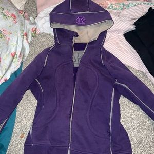 LuLu vintage purple scuba hoodie full zip